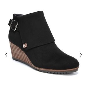 Dr. Scholl's Create Black Wedge Ankle Boots Memory Foam Womens Sz 7.5